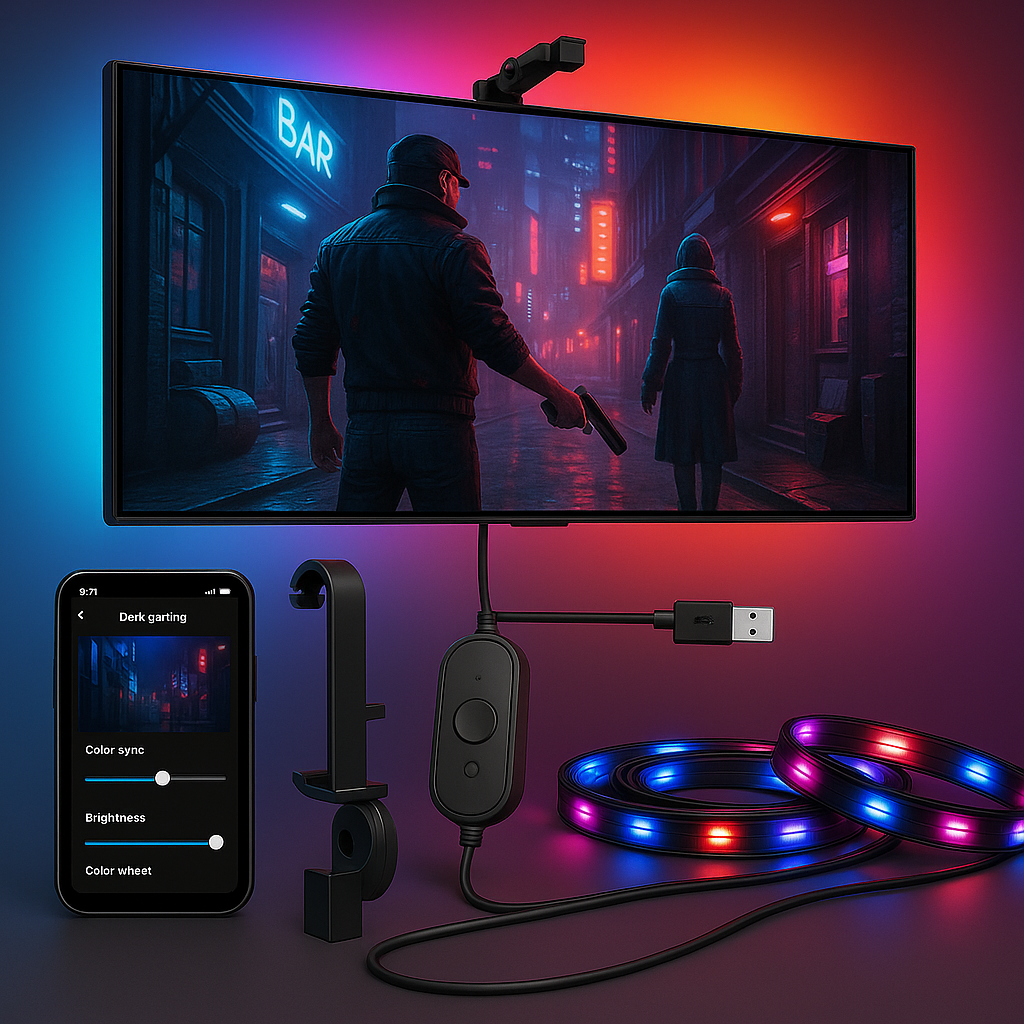 RGBIC TV Backlight – Screen & Music Sync (55"–75")